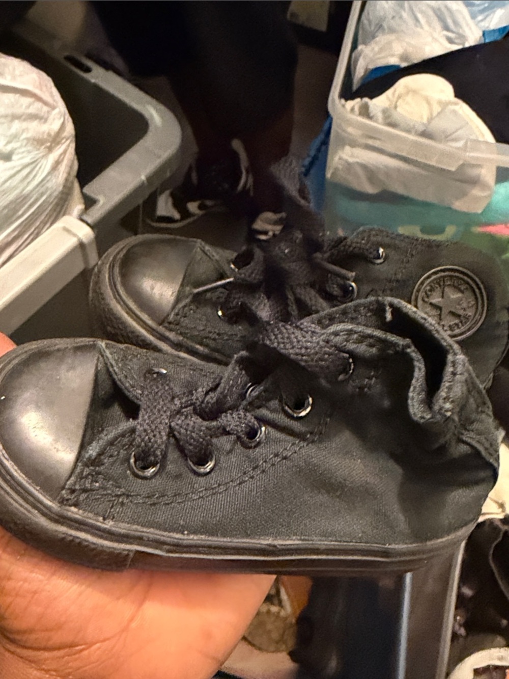 Converse Kids Black High-Top Canvas Sneakers
